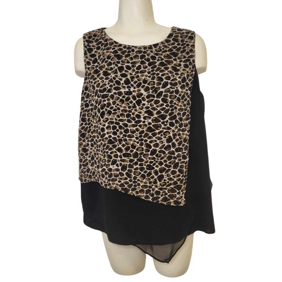 CALVIN KLEIN size M - Giraffe Print Top - Blouse - Picture 1 of 4